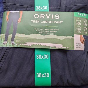 Orvis Mens Navy Trek Cargo Pants sz 36 NEW